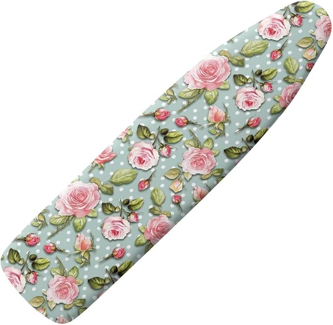 Pink Rose Ironing Board Cover Pad Cover Scorch Stain Resistant Ironing Board