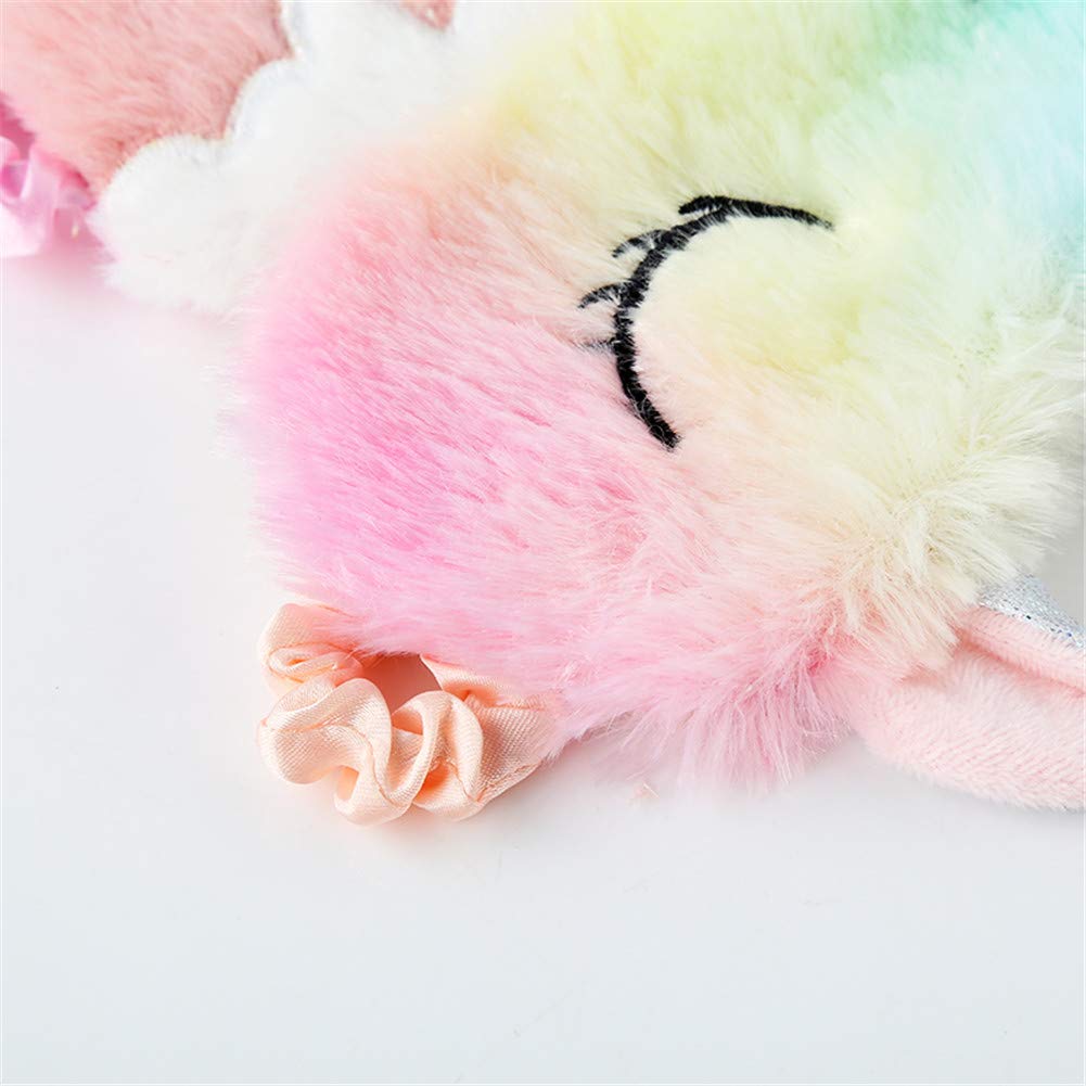 Cute Animal Sleeping Mask Soft Plush Blindfold Cute Rabbit Panda Koala Eye Cover Eyeshade for Kids Teens Girls Women (Flamingo)