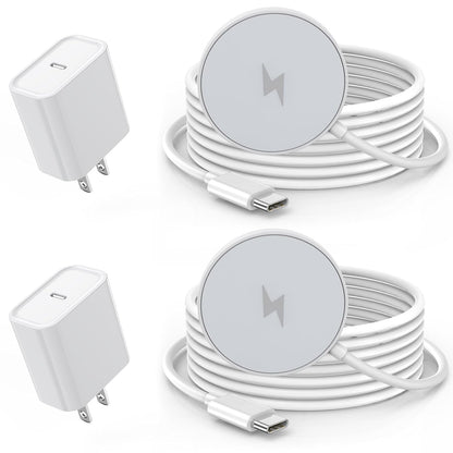 Magnetic Wireless Charger for iPhone 17 16 15,2Pack 6FT 15W Apple Fast Mag-Safe Charger with USB C Fast Charging Block for iPhone 17/17 Air/16/16 Pro/Pro Max/15/14/13/Plus/Pro/Pro Max,AirPods 3/Pro 2
