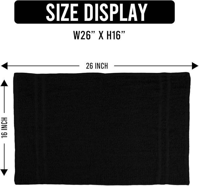 24 Pack Black Hand Towels 100% Cotton Spa Towels – 16x27 inches Highly