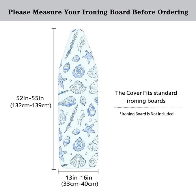 Sketch Ocean Shell Steam Ironing Board Cover Line Draw Starfish Stain Resistant