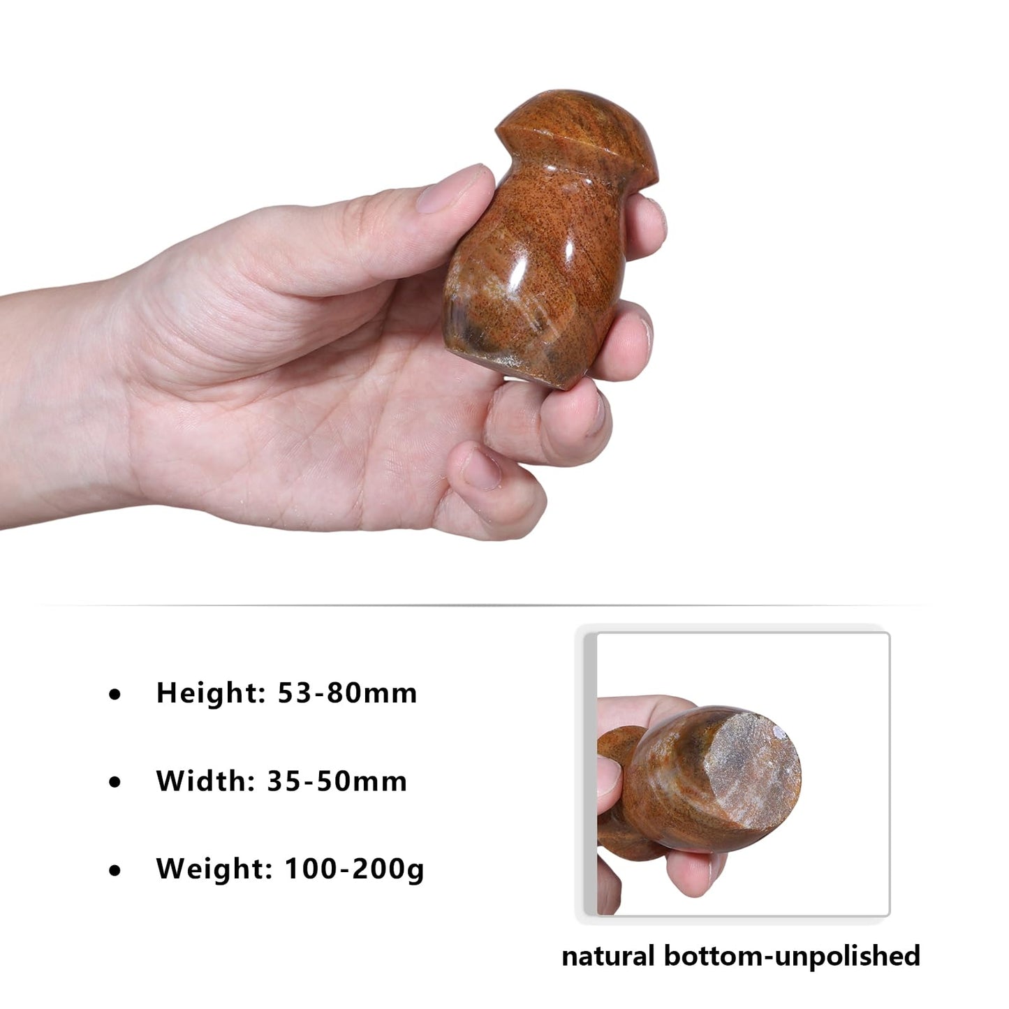 dssmboom Mushroom Statue for Home Garden Decor, Natural Ocean Jasper Stone Figurine Crystal Stone for Energy Balancing, Spiritual Healing, 0.22-0.44lb