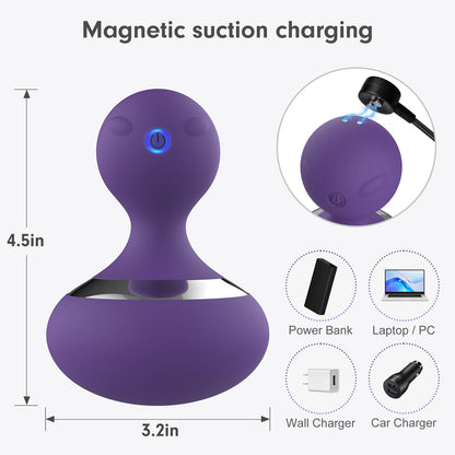 Cordless Electric Massager with 10 Powerful Vibrations, Rechargeable Handheld Neck Massager (Black)