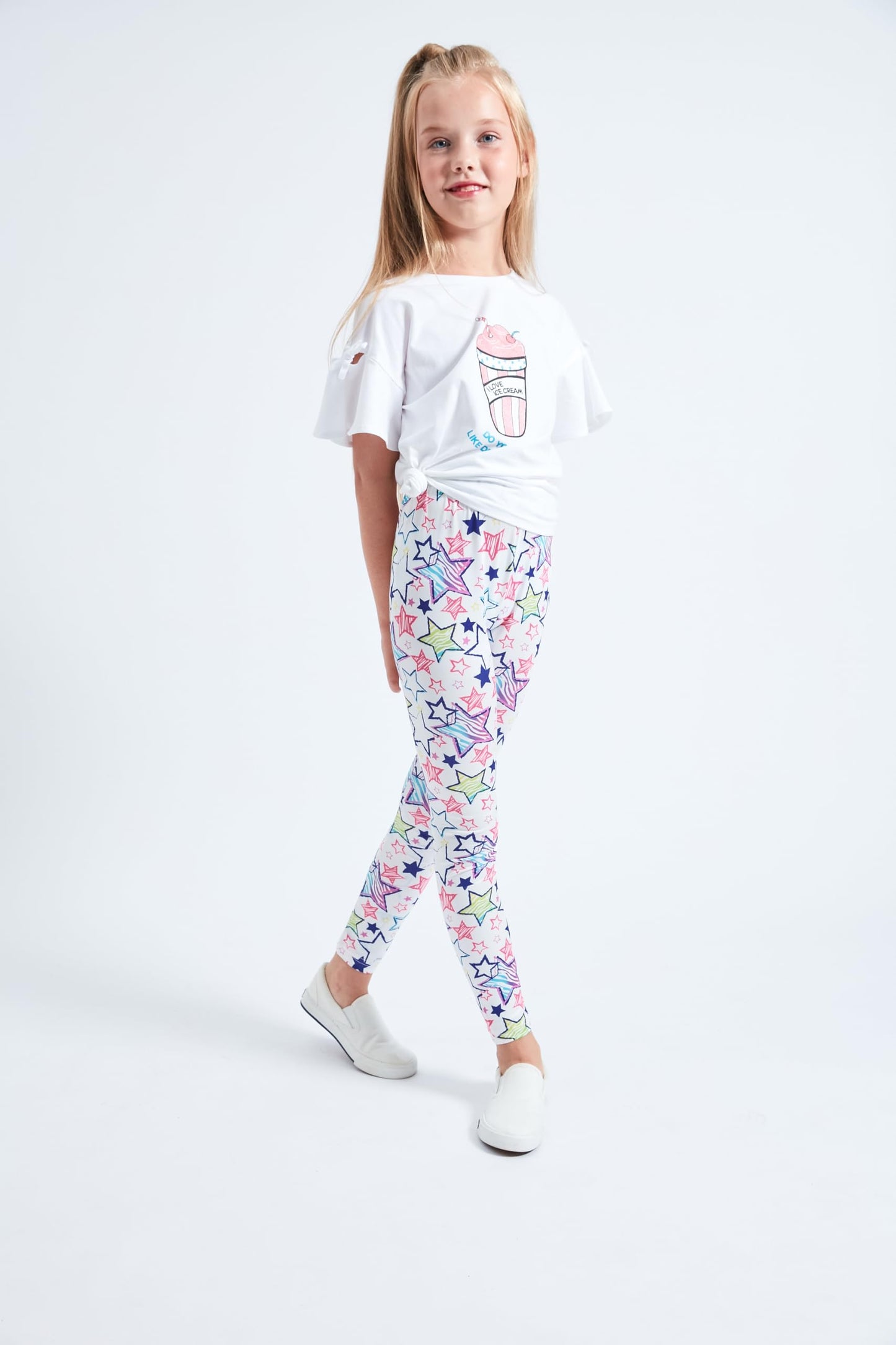 LUOUSE Girls Stretch Floral Printed Yoga Leggings Little Kids Skinny Dance Pants 3 Packs Sets Ankle Length Size 10T - 11T