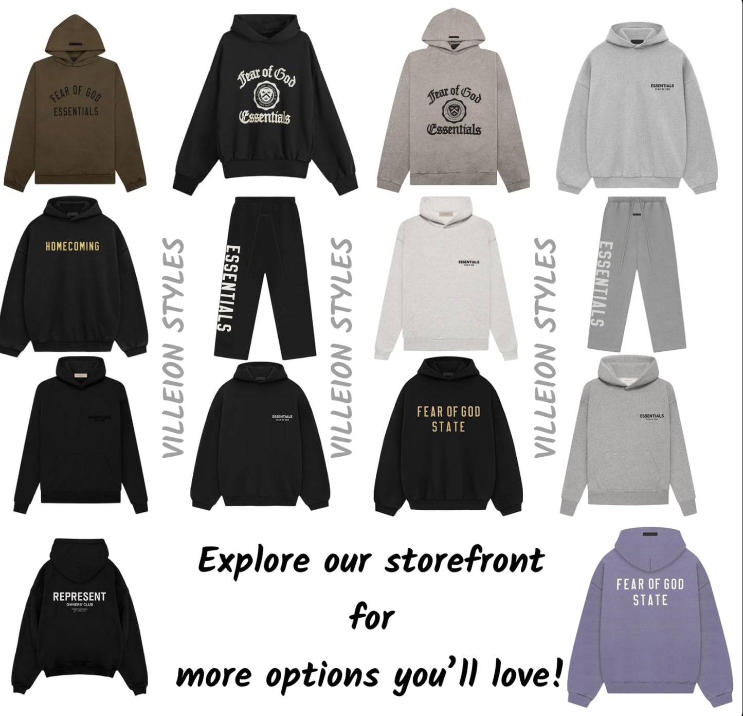 Villeion Styles Essentials - Oversized Hoodie Collection (US, Alpha, Small, Regular, Regular, Light Oatmeal)