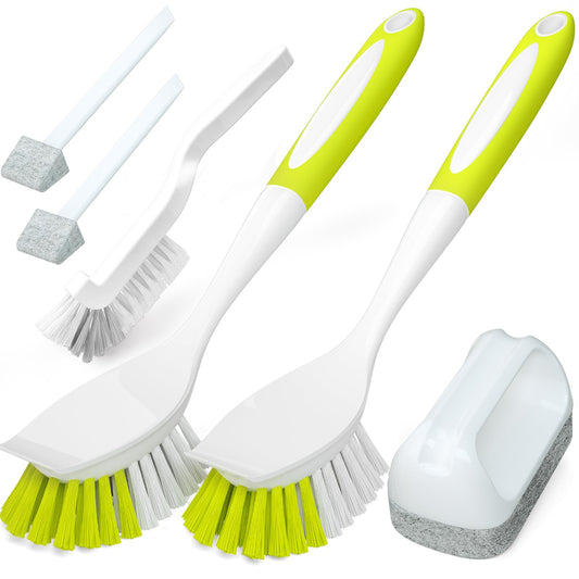 Holikme 6Pack Kitchen Cleaning Brush, Green