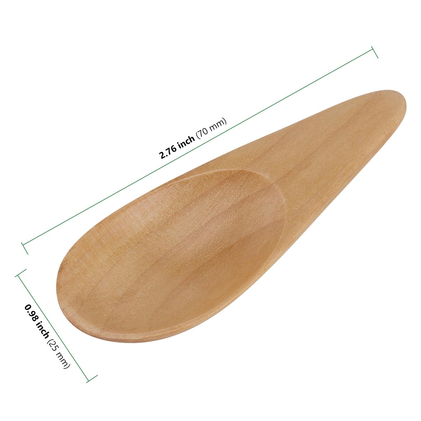 HAKZEON 20 PCS Mini Wooden Spoons, Small Salt Spoon with Short Handle, Small Wooden Spoons for Spice Jars Loose Tea Leaves Candy Coffee, 2.76 inch