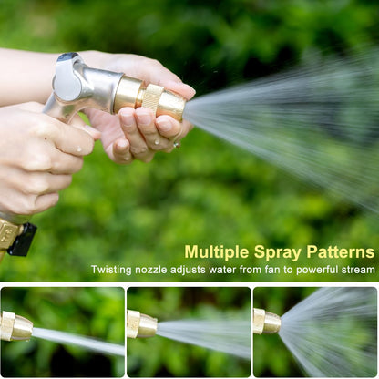 FANHAO Professional Heavy Duty Garden Hose Spray Gun, 100% Metal Thumb Control Hose Gun with Brass Tip, High Pressure Adjustable Hose Nozzle for Lawn & Plant Watering, Car & Pet Washing