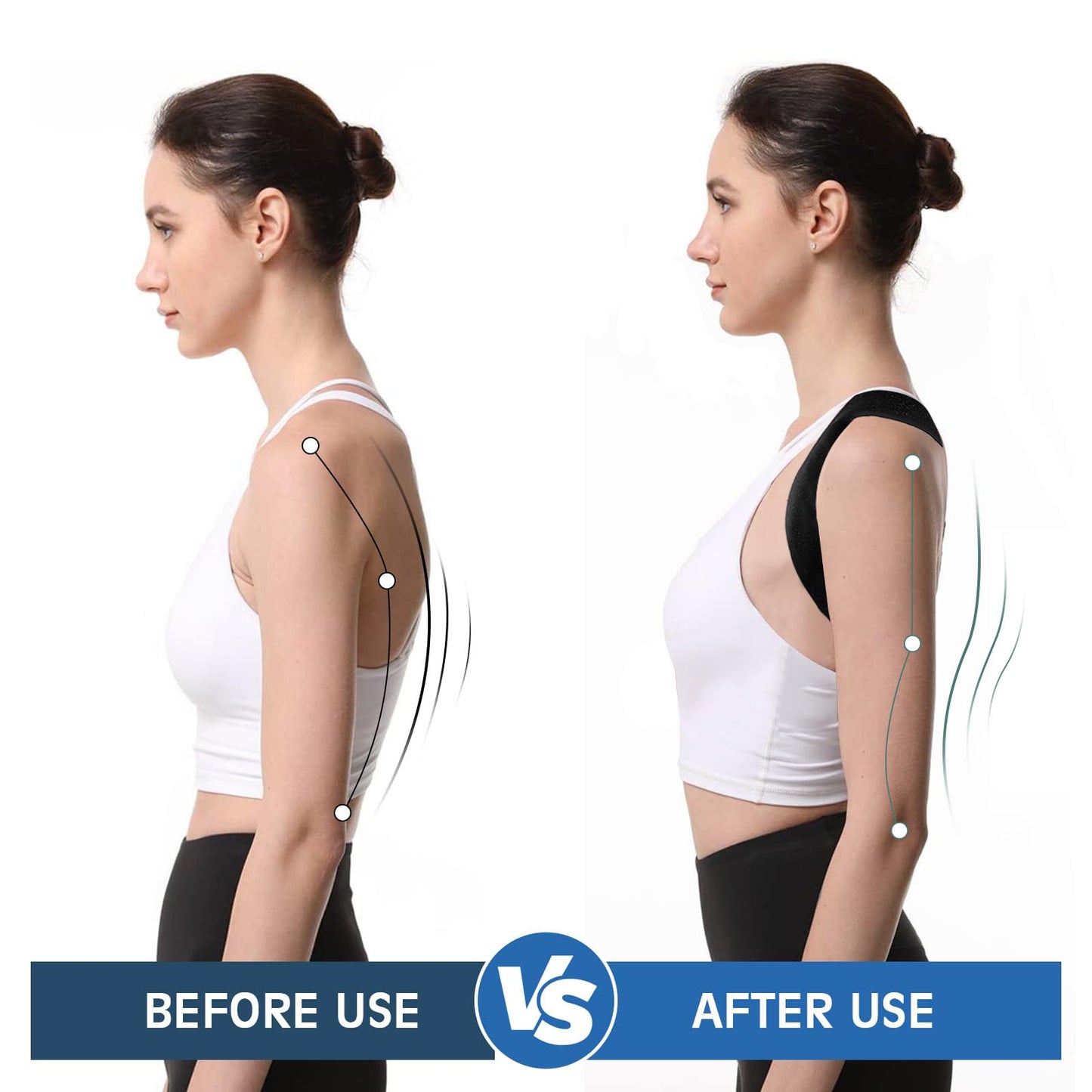 sundpik Posture Corrector for Women and Men, Adjustable Upper Back Brace, Spine Support Straightener, Neck, Shoulder, Back and Lumbar Pain Relief, Comfortable & Breathable