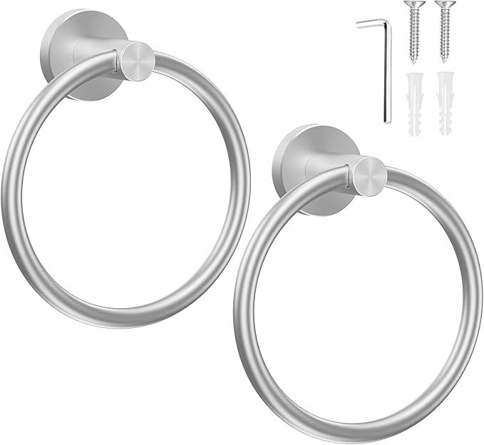 SetSail Towel Holder for Bathroom Wall Silver Towel Ring Stainless Steel Hand
