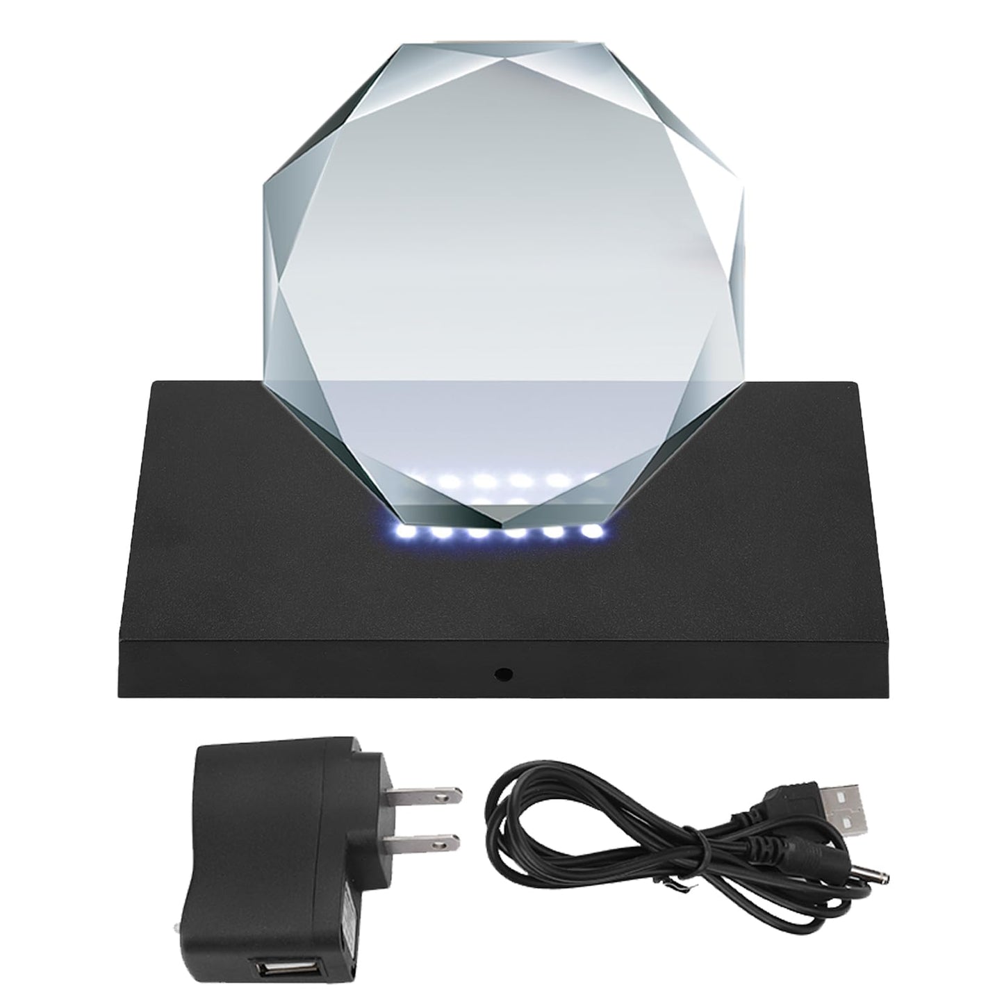Milltrip LED Rectangular Light Display Base, Crystals Glass Art Light Display Stand Illuminated Holder 3D Light Ornament Lamp, LED Light Display Stand Base Rectangular Illuminated Holder (Large Size)
