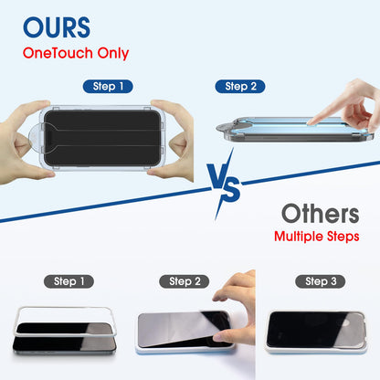 amFilm Easiest Installation OneTouch for iPhone 15 Pro Max Screen Protector [6.7 Inch] Tempered Glass + Camera Lens Protector, Auto-Alignment Tech, Bubble Free, Case Friendly, Anti-Scratch [2+2 Pack]