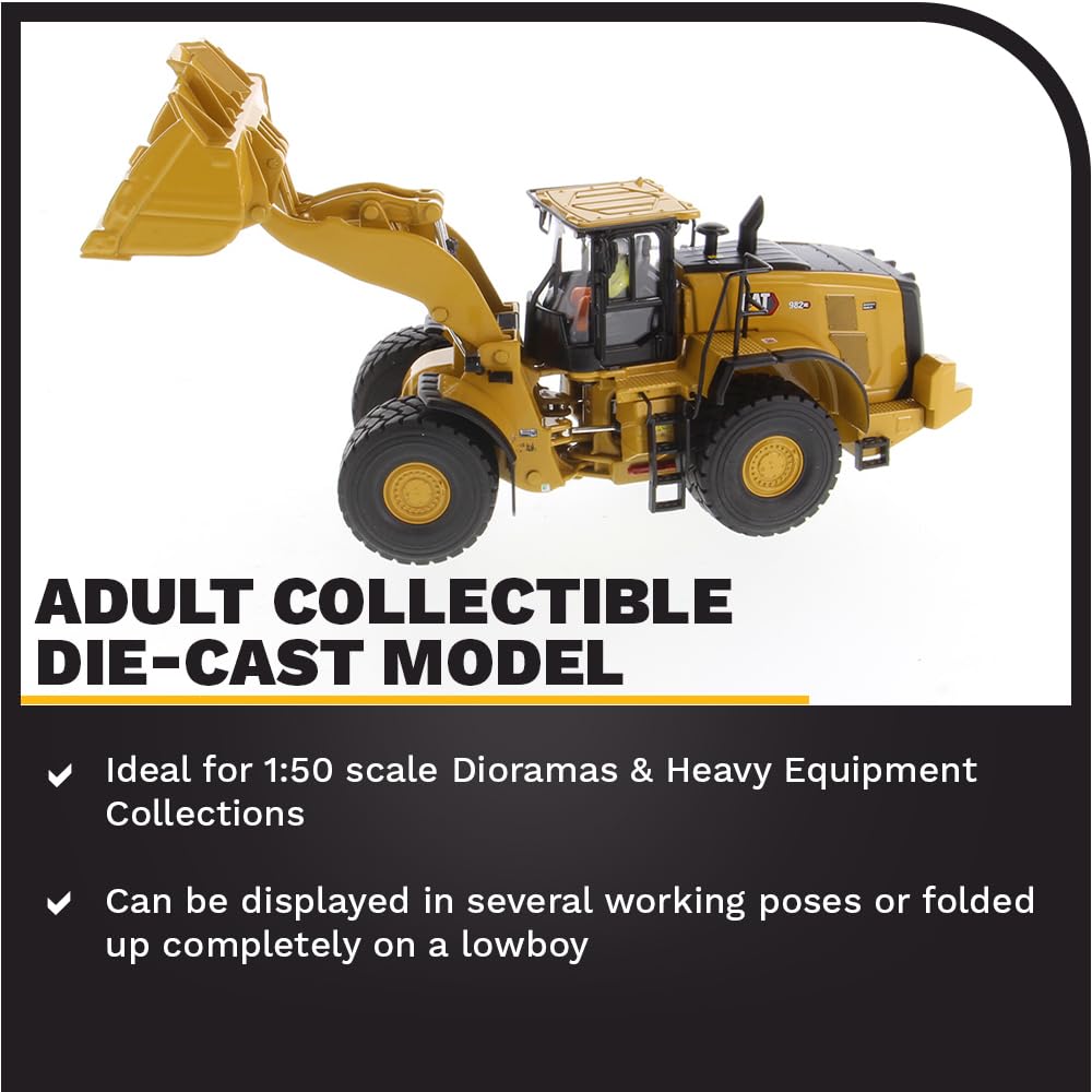Diecast Masters 1:50 Scale Caterpillar 982 XE Wheel Loader | High Line Series Cat Trucks & Construction Equipment Model 85685