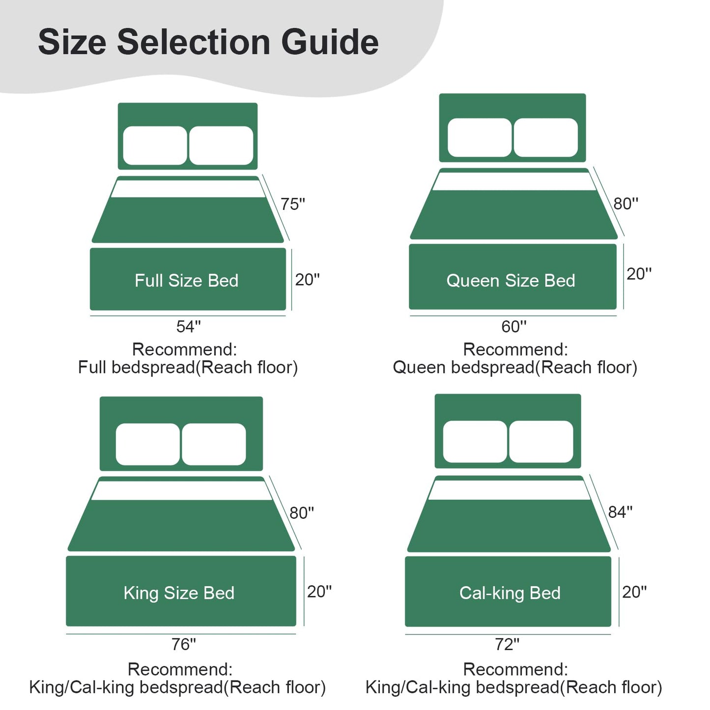 DaisyHuang Oversized Bedspread Coverlet Set Queen Size - Lightweight Bedding Cover - Beautiful Stitching - 4 Piece Reversible Bedspread, Mint Green