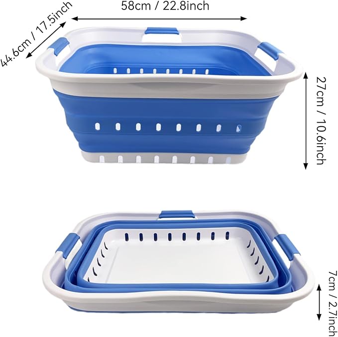 SAMMART 42L Collapsible Plastic Laundry Basket