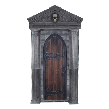 Haunted Hill Farm 6.7-Ft Animatronic Mausoleum by Tekky, Halloween Animatronic, Spooky House Wall Decoration, Creepy Indoor & Covered Outdoor Party Decor Motion-Activated Lights & Sound, LifeSize