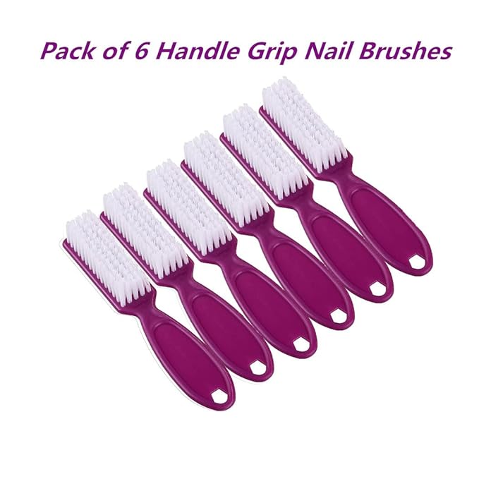 6Pcs Nail Brush for Cleaning Fingernails, Handle Grip Cleaning Brush for Nail