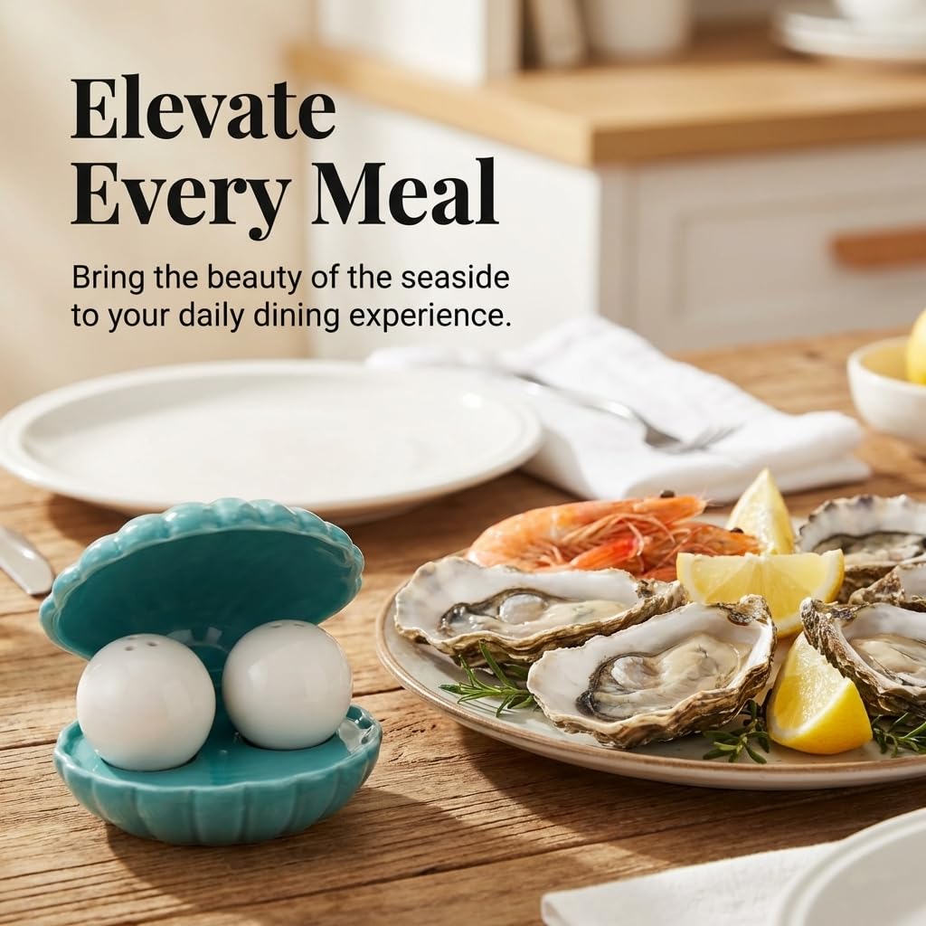 The Bridge Collection Novelty Oyster Salt and Pepper Shaker 3 Piece Set