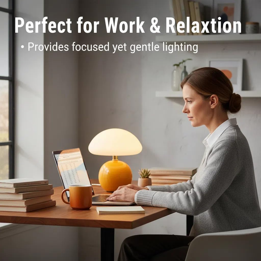 LONRISWAY Mushroom Lamp Table Lamp for Bedroom,Desk Bedside Small Lamps for Living Room Night Stands,Mushroom Decor Cute Mini Modern Mid Century Lamps,Unique Aesthetic Home Living Room Decor