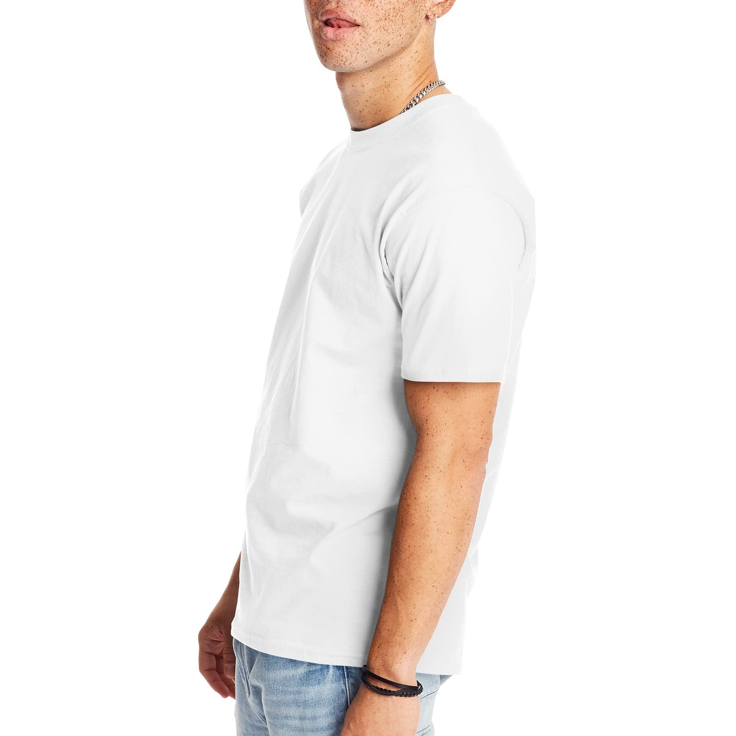 Hanes Mens Beefyt T-shirt, Heavyweight Cotton Crewneck Tee, 1 Or 2 Pack, Available In Tall Sizes Fashion-t-shirts, White - 1 Pack, Medium US