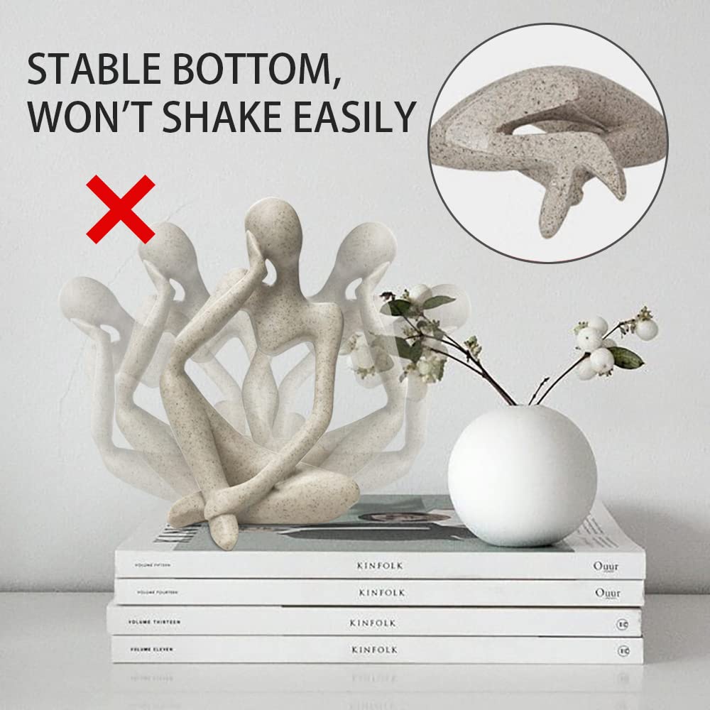 prosfalt Sandstone Resin Thinker Style Abstract Sculpture Statue Collectible Figurines Home Office Bookshelf Desktop Decor(Sandstone - Left Reverie)