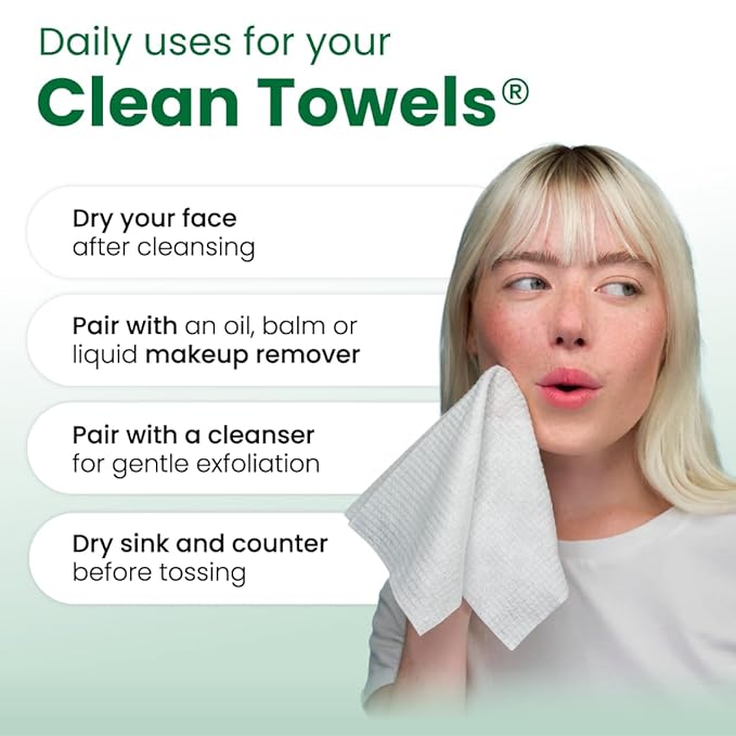 Clean Skin Club Clean Towels® XL Sensitive Skin | Travel Pack, Ultra-Soft