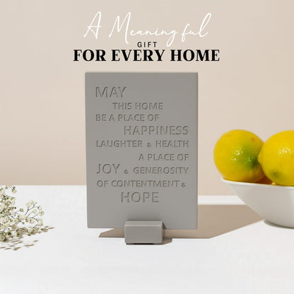 SURI Jewish Home Blessing – Modern Concrete Bless This Home Sign, Jewish Home Decor & New Home Gift