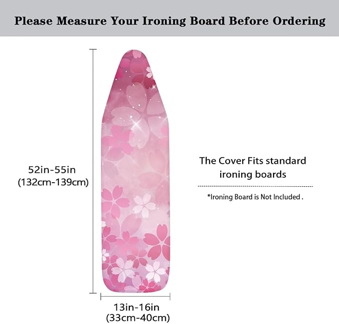 Pink Iron Board Cover Cherry Blossom Ironing Board Cover and Pad Soft Stain