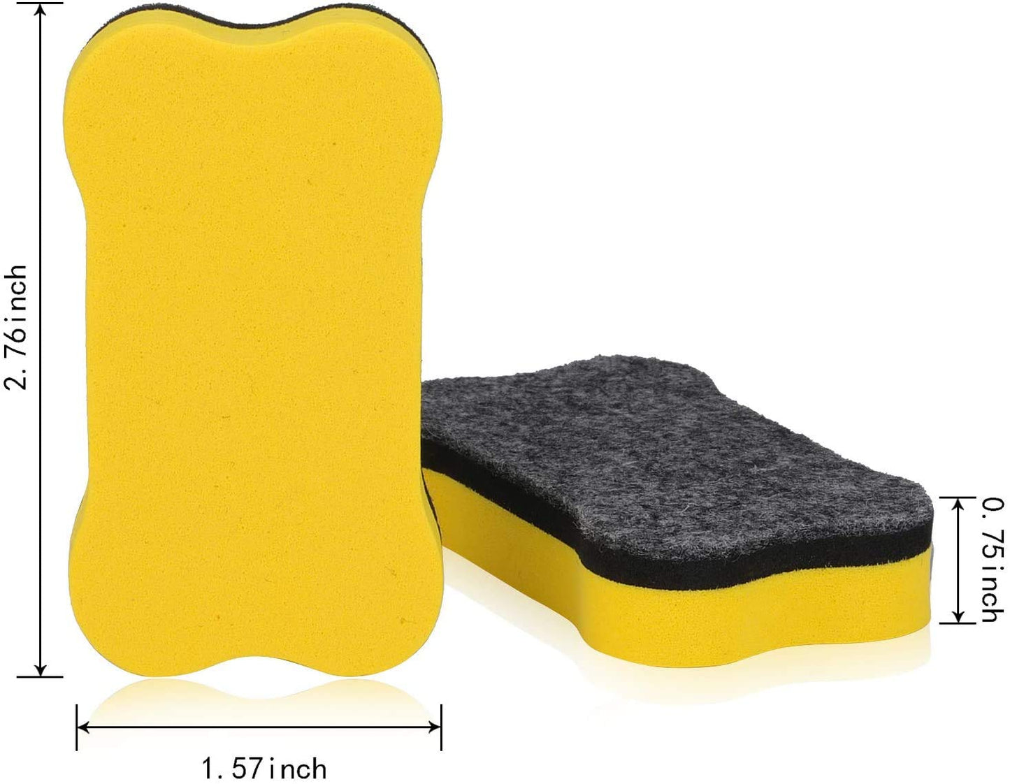 48 Pieces Magnetic Whiteboard Dry Eraser Office Erasers Bone Shaped Dry Erasers Fit for School, Home and Office, Red, Yellow, Blue and Green