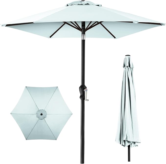 Best Choice Products 10ft Outdoor Table Compatible Steel Polyester Market Patio Umbrella w/Crank and Easy Push Button Tilt