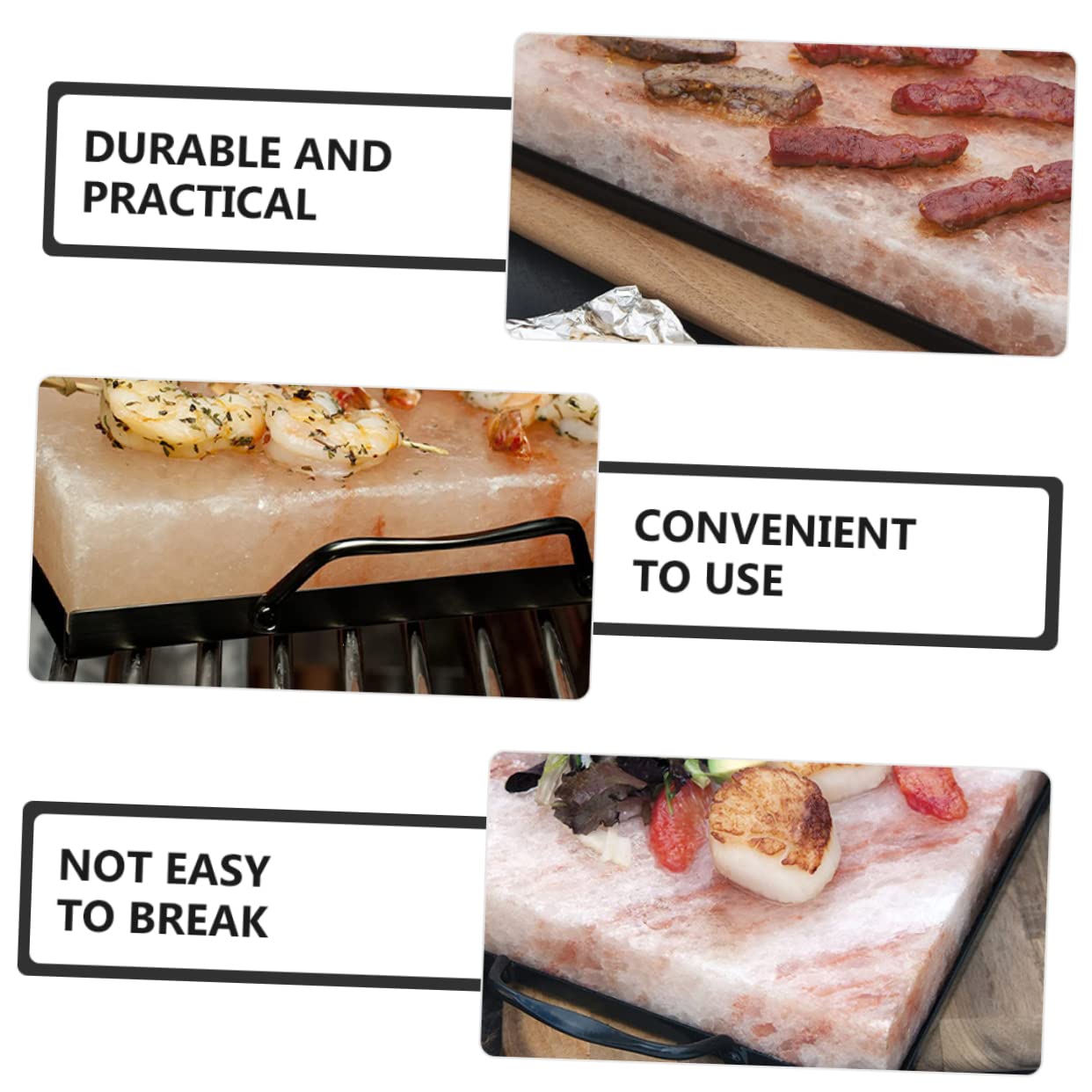 CAXUSD Salt Plate Tray Holder Rust-Free Salt Block Cooking Accessories Grilling Block Holder