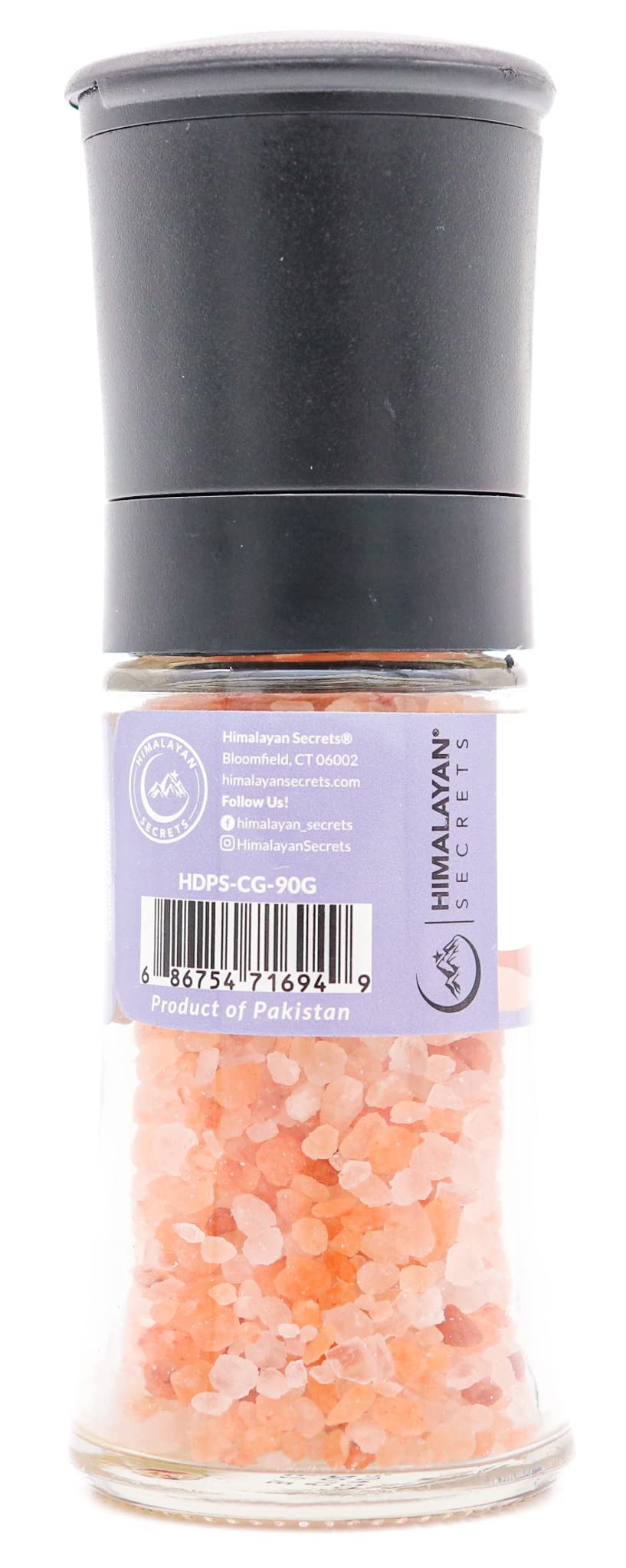 Himalayan Secrets Pink Salt Coarse Grinder - Natural Gourmet Cooking Salt, Kosher Certified, Unrefined, Mineral Rich, Bold Flavor, No Additives, Refillable Container with Ceramic Mill (3.17 oz)