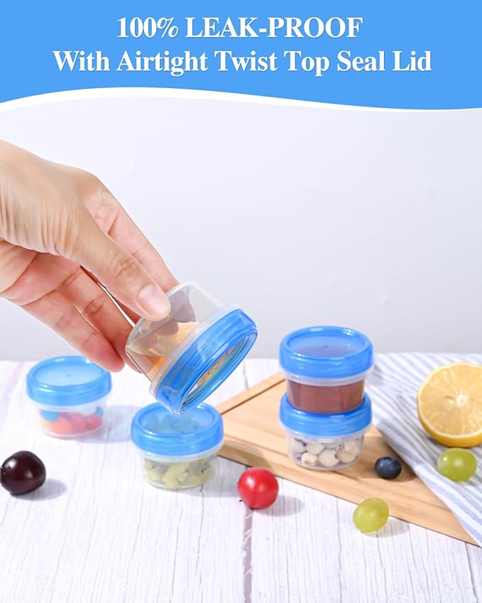 Salad Dressing Containers, Reusable Easy to Open Dressing, Dip Containers to Go