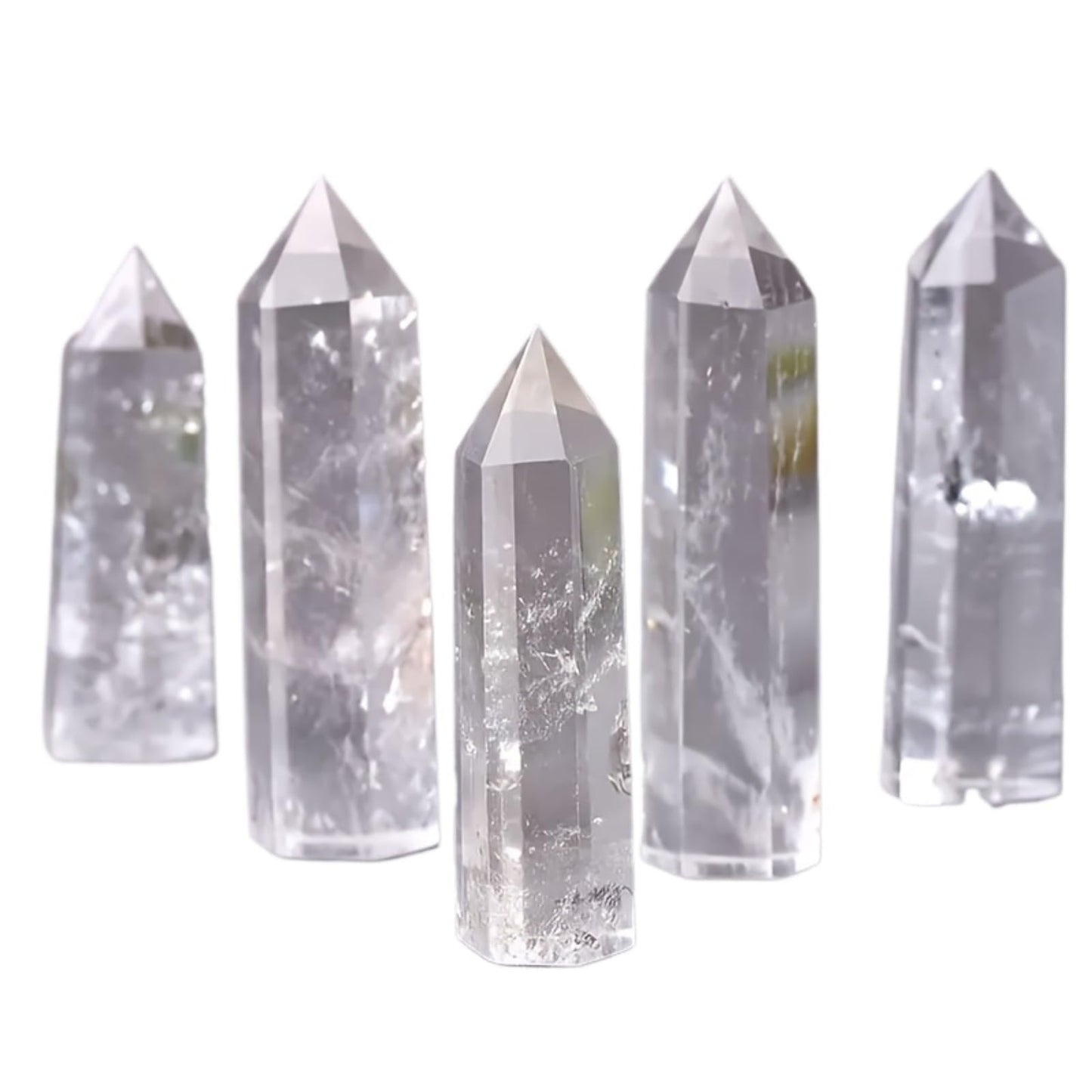 YOUNAIERZX Natural Clear Quartz Crystal Tower Obelisk Hexagonal Prism Stone 70-100mm Polished Healing Crystal for Home Decoration