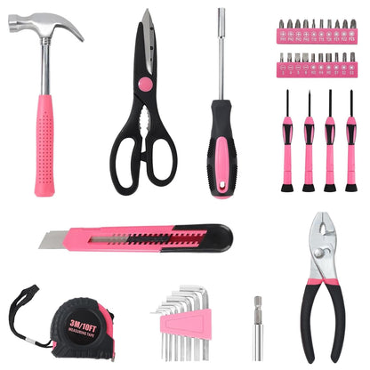 ARUCMIN 39-Piece Household Tool Set with Toolbox Storage Case for Essential Home Repairs, DIY, and Everyday Use in Home, Garage and Office