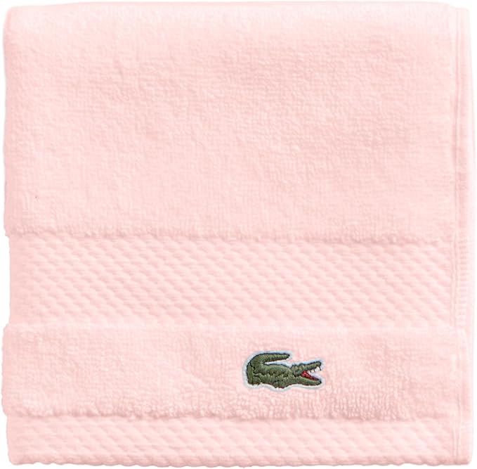 Lacoste Heritage 100% Supima Cotton Wash Cloth, Light Pink, Premium Super Soft