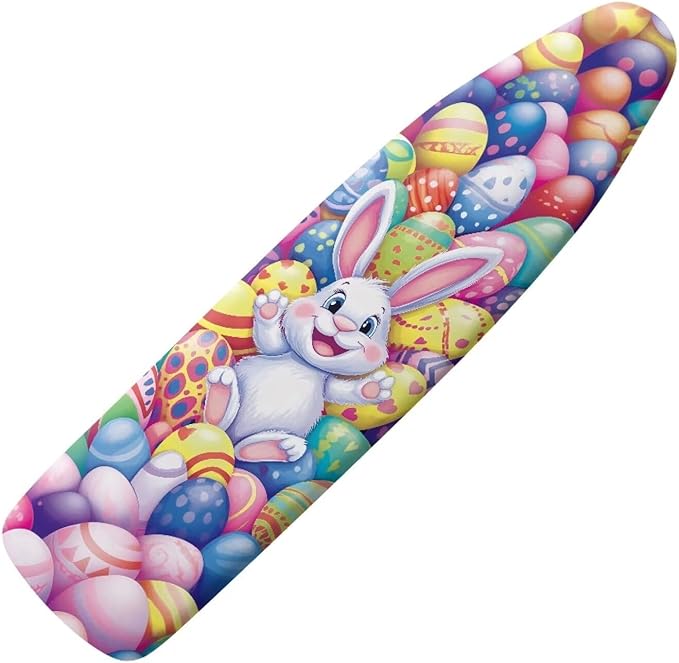 Easter Eggs and Rabbit Ironing Board Pad and Cover Durable Thick Ironing Board