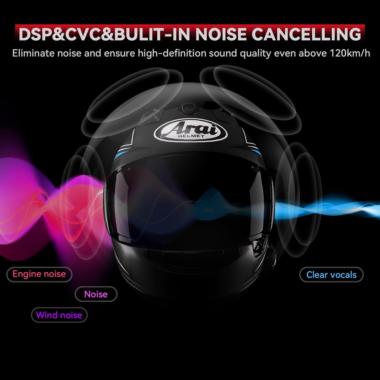X10 10 Riders Group Mesh Motorcycle Intercom, 3000m Motorcycle Bluetooth Headset V5.3 with Audio Multitasking/Music Sharing, Helmet Communication Systems for ATV/Snowmobile/Ski, 2 Pack