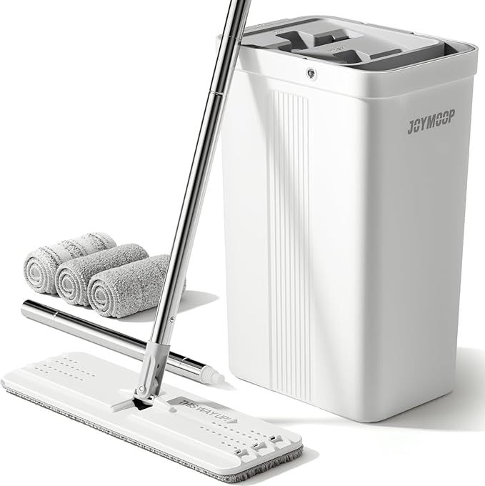 JOYMOOP Mop and Bucket with Wringer Set, Wet Dry Wall Cleaner with Long Handle