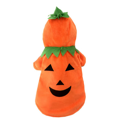 Mogoko Dog Cat Halloween Pumpkin Costume,Pet Cosplay Costumes,Puppy Warm Outfits Fleece Hoodie Animal Autumn Winter Clothes (S Size)