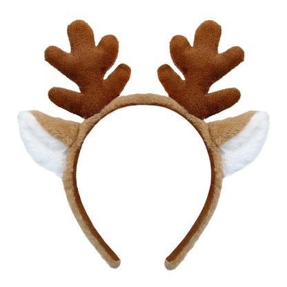 Beviliu Reindeer Antlers Headband - Animal Ears Headbands Fluffy Realistic Deer Antler Hairband Party Cosplay Costume Washing for Christmas Halloween
