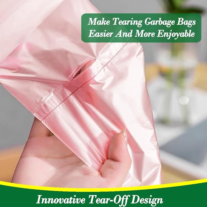 Hommaly 1.2 Gallon 240 pcs Small Pink Trash Bags, Strong Garbage Bags, Bathroom