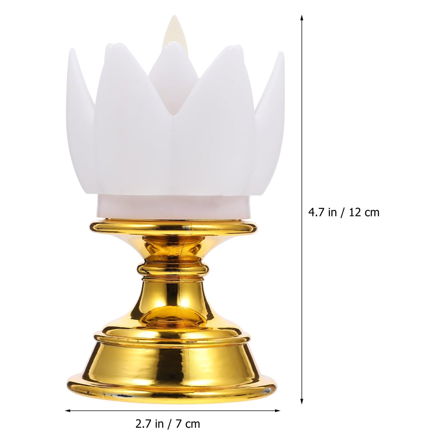 Garneck 2 PCS LED Lotus Buddhist Lights - Buddhist Supplies Altar Lamp - Pure White Buddhist LED Fake Oil Light - Vintage LED Candles Buddha Occasions