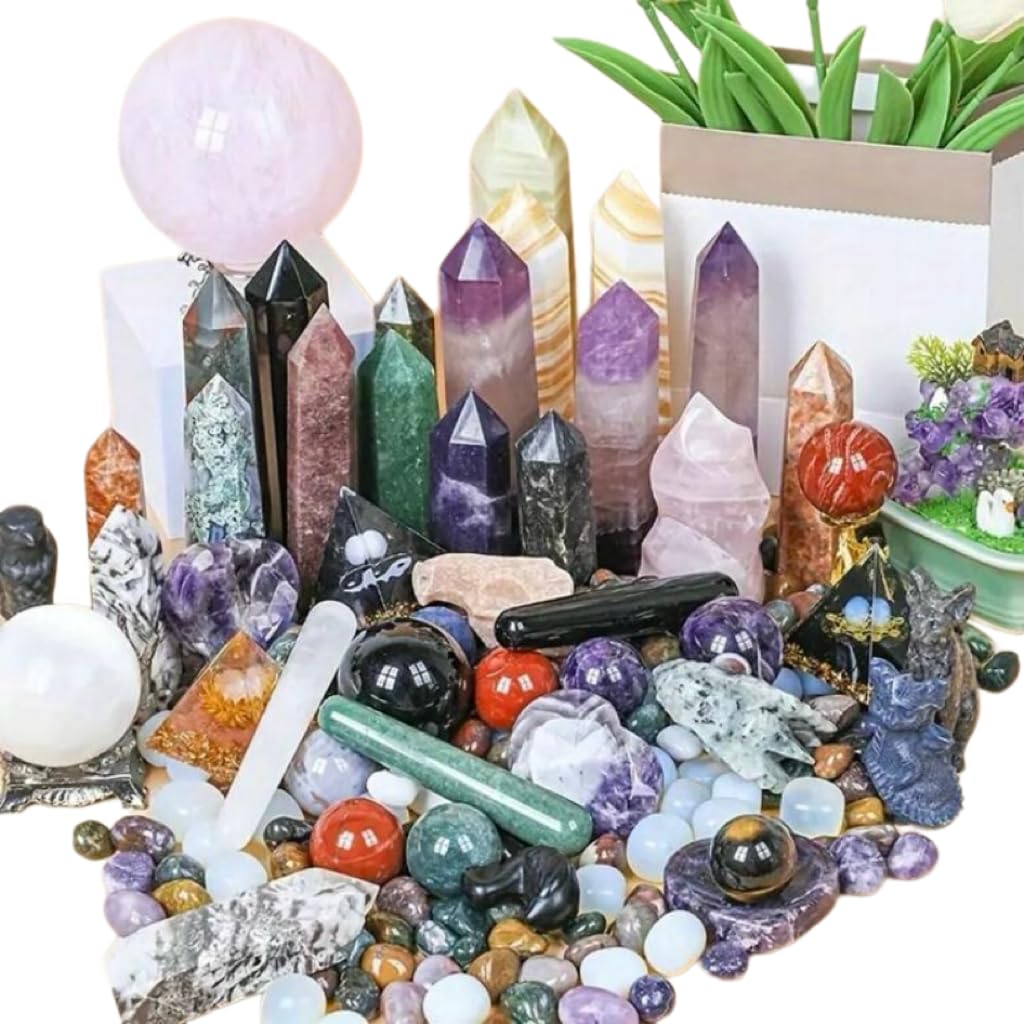 Generic 1LB Crystal Spoon Mystery Crystal Bag Quartz Crystal Raw Stone DIY Crystal Jewelry