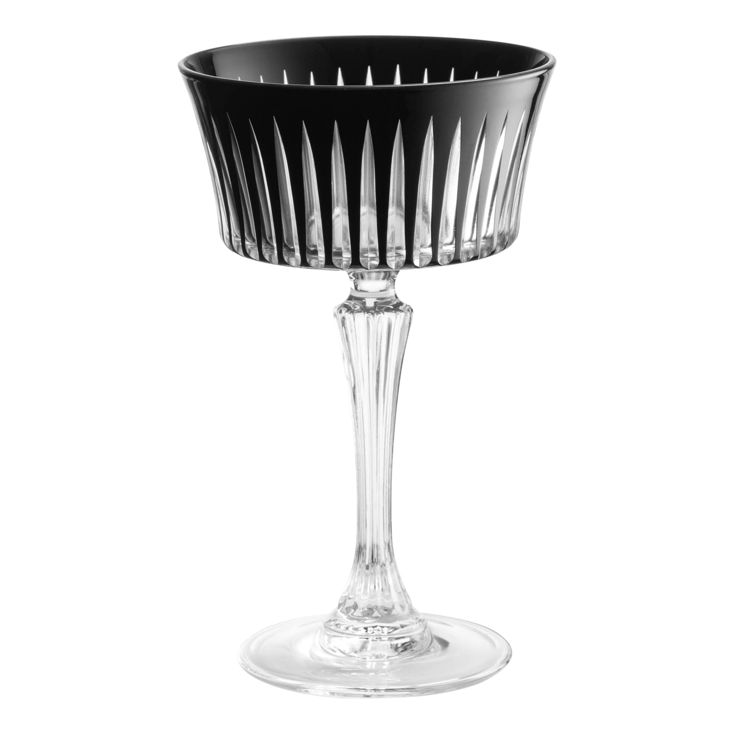 Barski Colored Champagne Coupe Glasses - Black Cocktail Coupe Glass, Stemmed Martini Glassware, Can be used for Dessert, Ice Cream - Black - Set of 6 - Gift Ready - 8.7 oz., Made in Europe