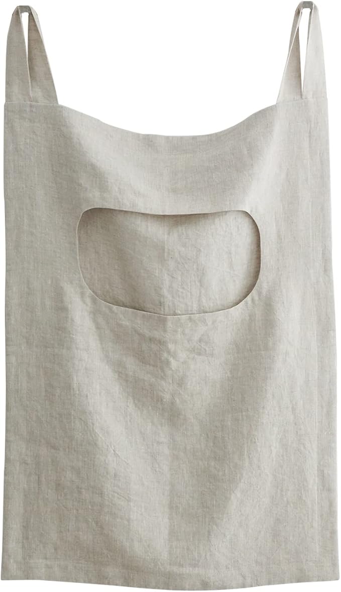 Amazhiyu 100% Linen Door Hanging Laundry Hamper Bag, 19x27 Inches