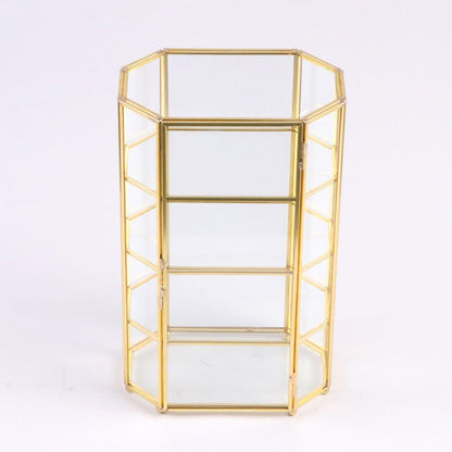 Colaxi Glass Jewelry Box Jewelry Display Case,Birthday Gift,Transparent,Makeup Storage Case Trinket Box Organizer for Bracelet Rings