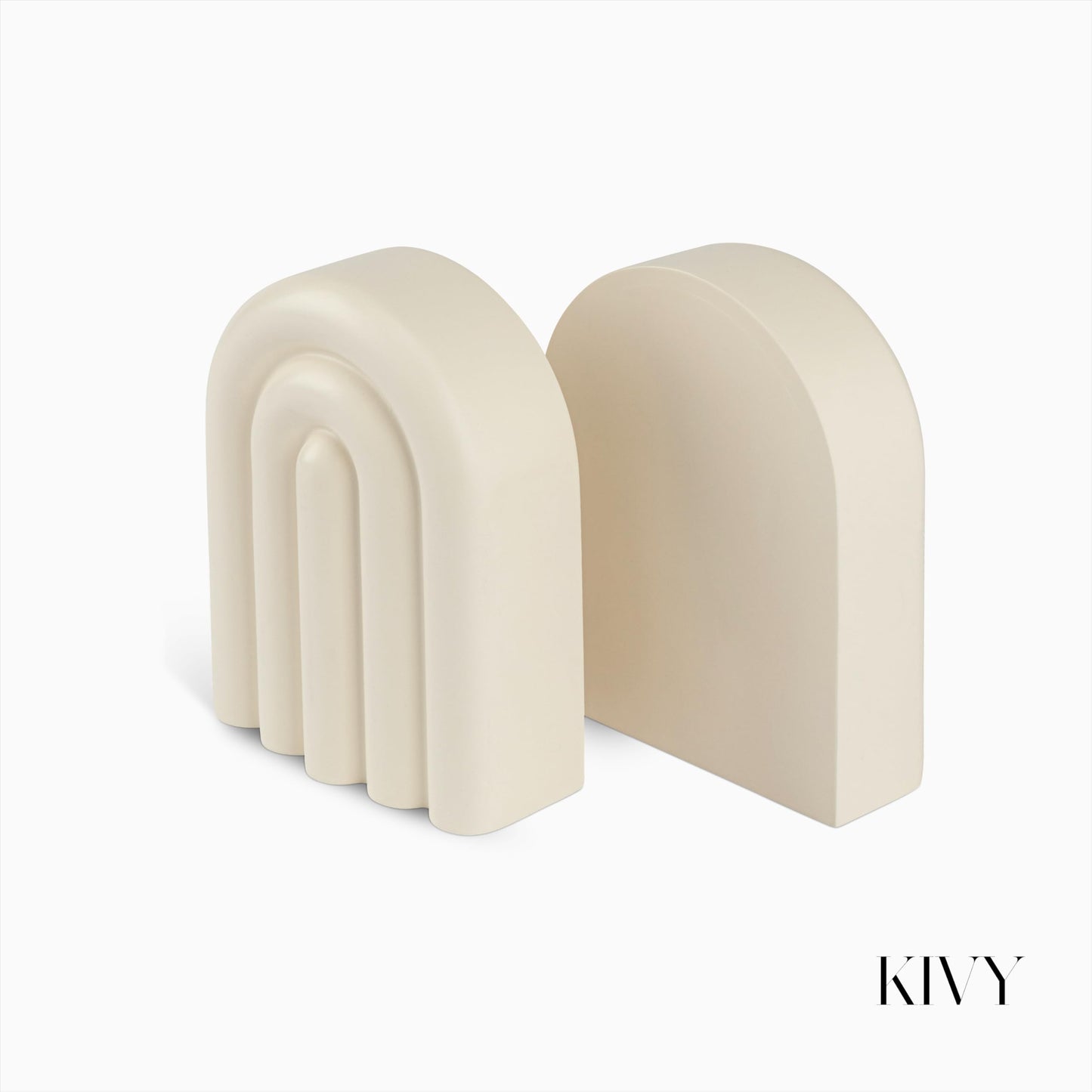 KIVY Concrete Book Ends for Shelves [Heavy Duty BOOKENDS] - Bookends Decorative for Heavy Books - Modern Trendy Book Ends - Book Stopper for Shelves - Book Holders