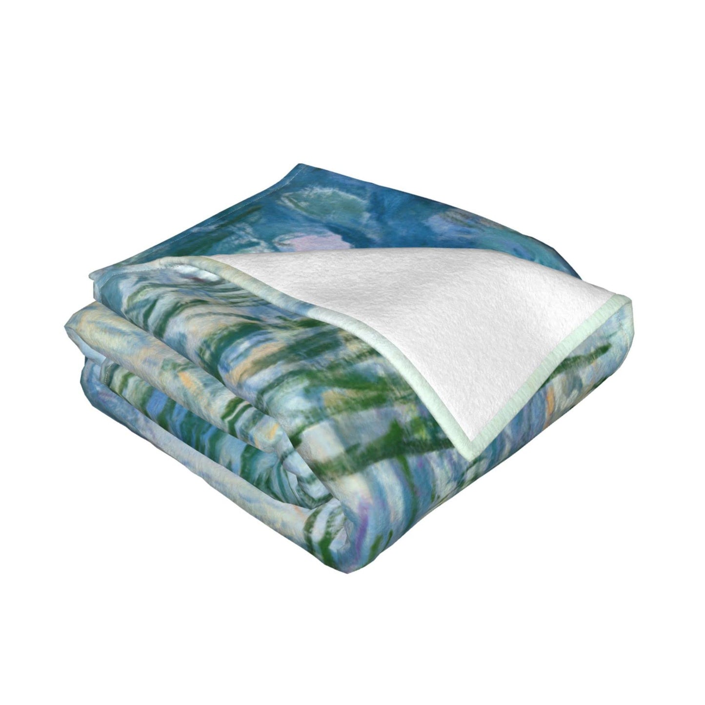 Monet Water Lilies Soft Blanket All Season Fuzzy Throw Warm Lightweight Blanket Flannel Blankets Fleece Throws for Bed Sofa Couch Travel Home Living Room Decor 80"x60"