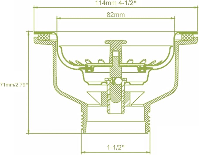 3-1/2 ‘’Kitchen Sink Drain Assembly Kit 304 Stainless Steel Sink Strainer Drain